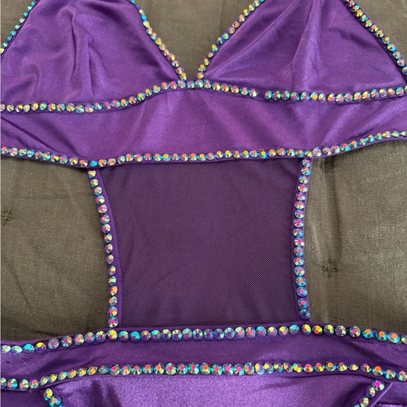 Purple Rhinestone Bikini Set - Picture 3 of 6